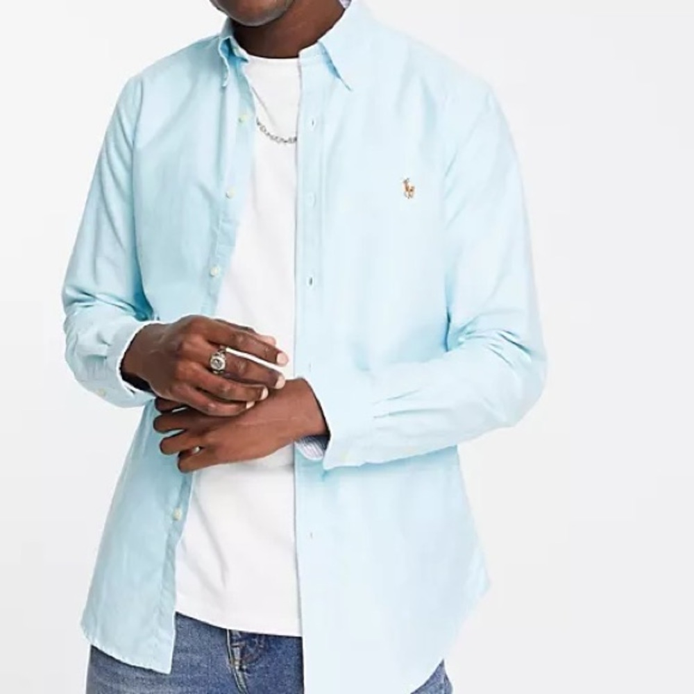 Men’s Ralph Lauren Feather Twill Turq Button-Down!